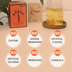 Korean Red Ginseng Roasted Tea (2g x 10 Bags) – 100% Roasted Red Ginseng, Caffeine-Free
