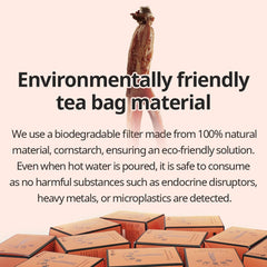 Korean Red Ginseng Roasted Tea (2g x 10 Bags) – 100% Roasted Red Ginseng, Caffeine-Free