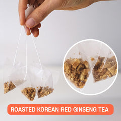 Korean Red Ginseng Roasted Tea (2g x 10 Bags) – 100% Roasted Red Ginseng, Caffeine-Free