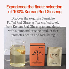 Korean Red Ginseng Roasted Tea (2g x 10 Bags) – 100% Roasted Red Ginseng, Caffeine-Free