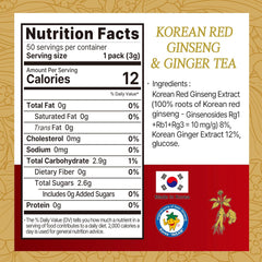 SAMSIDAE Korean Red Ginseng & Ginger Tea (50 Bags) | Supports Energy, Circulation & Digestion
