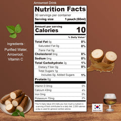 Pure Korean Arrowroot Drink 60ml x 30 – All-Natural, No Sugar Added