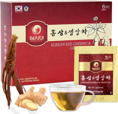 SAMSIDAE Korean Red Ginseng & Ginger Tea (50 Bags) | Supports Energy, Circulation & Digestion