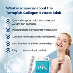 Collagen Extract Stick – Korean Low Molecular Fish Collagen Drink with Pomegranate & Vitamin C