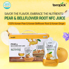 TerraPick Korean Pear & Bellflower Root Juice 60ml x 30 – NFC Cold-Pressed, No Sugar or Water Added