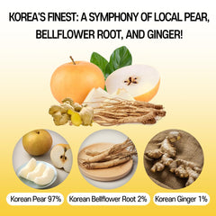 TerraPick Korean Pear & Bellflower Root Juice 60ml x 30 – NFC Cold-Pressed, No Sugar or Water Added