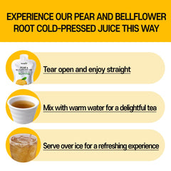 TerraPick Korean Pear & Bellflower Root Juice 60ml x 30 – NFC Cold-Pressed, No Sugar or Water Added