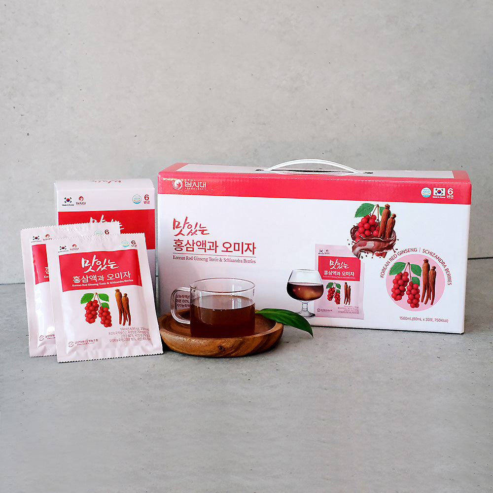 SamSiDae Korean Red Ginseng & Omija Energy Tonic – Balanced Daily Vitality (50ml × 30 Pouches)
