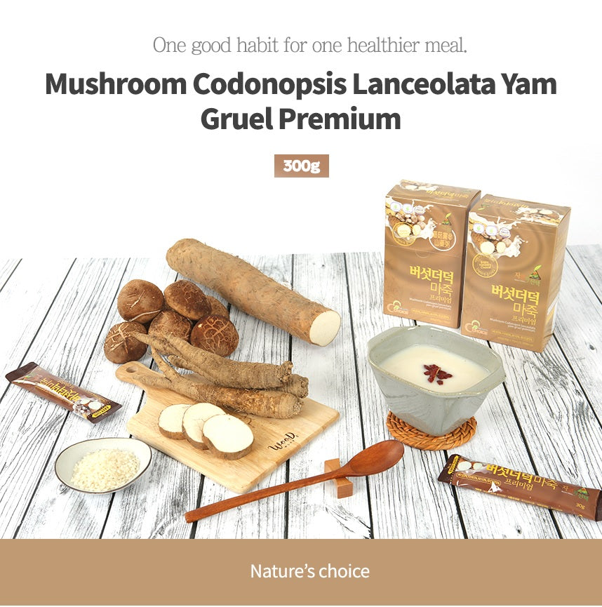 Cháo nấm, Codonopsis Lanceolata &amp; Khoai mỡ ăn liền