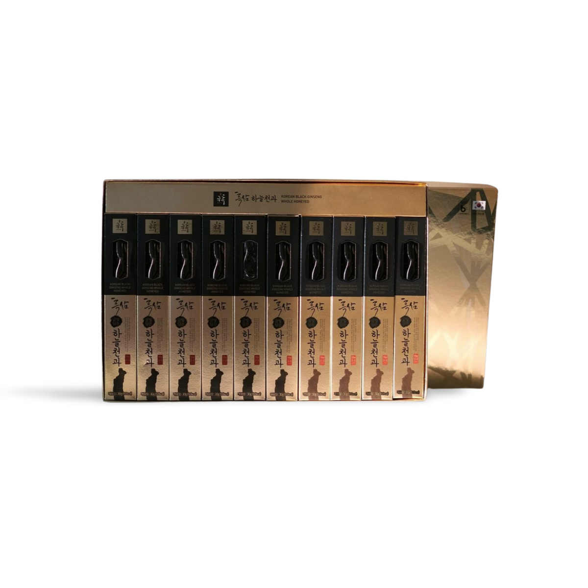 GeumHeuk Honeyed Whole Korean Black Ginseng Root 300g – Premium On-the-Go Energy & Recovery (30g Root × 10 Packs)