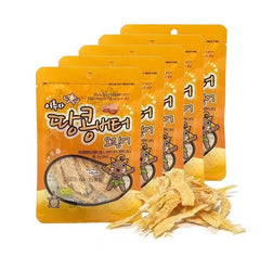 Tasty Dried Squid Snack(Peanut Butter Flavored [0.88oz X 6Bags]