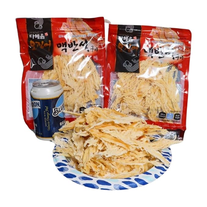 Roasted Dried Soft Squid Snack [3.52oz X 2 Bags]