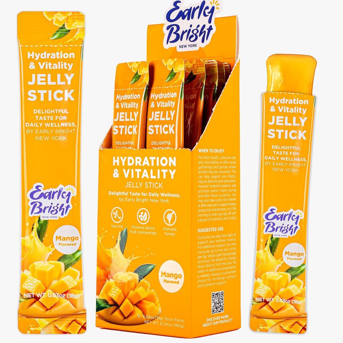 Mango-Flavored Wellness Jelly Stick - Hydration & Recovery Support for Daily Vitality