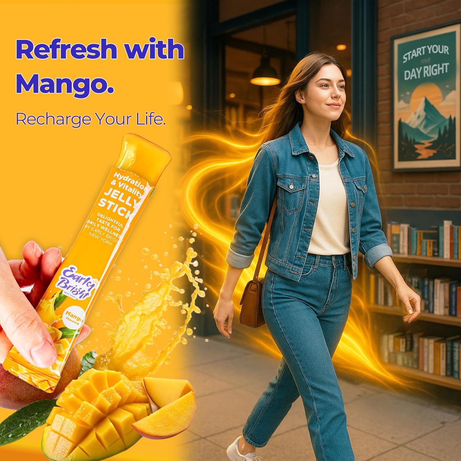 Mango-Flavored Wellness Jelly Stick - Hydration & Recovery Support for Daily Vitality