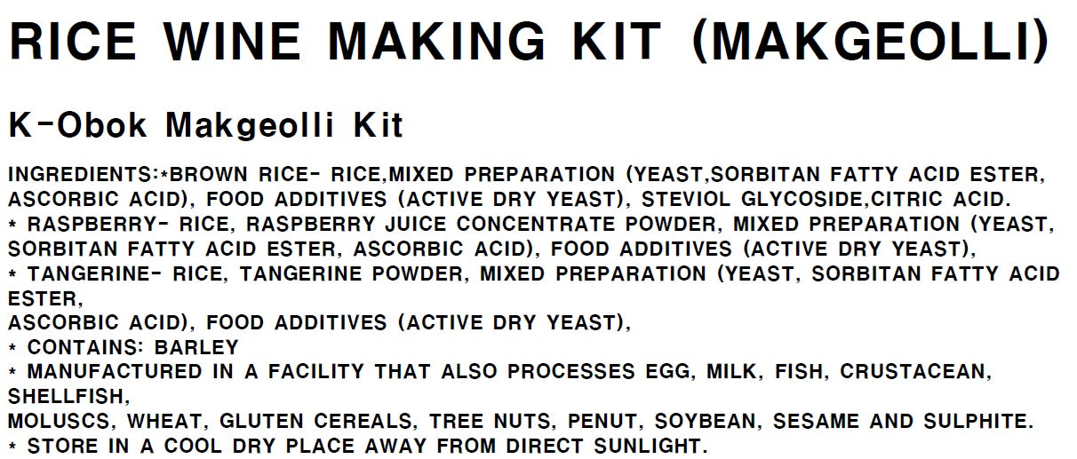 K-Makgeolli DIY Kit 3 Flavors with Container