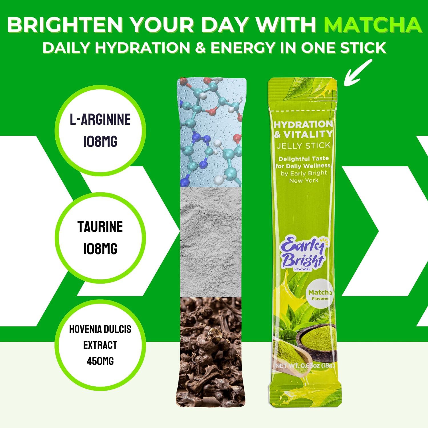 Matcha-Flavored Wellness Jelly Stick - Hydration & Recovery Support for Active Living