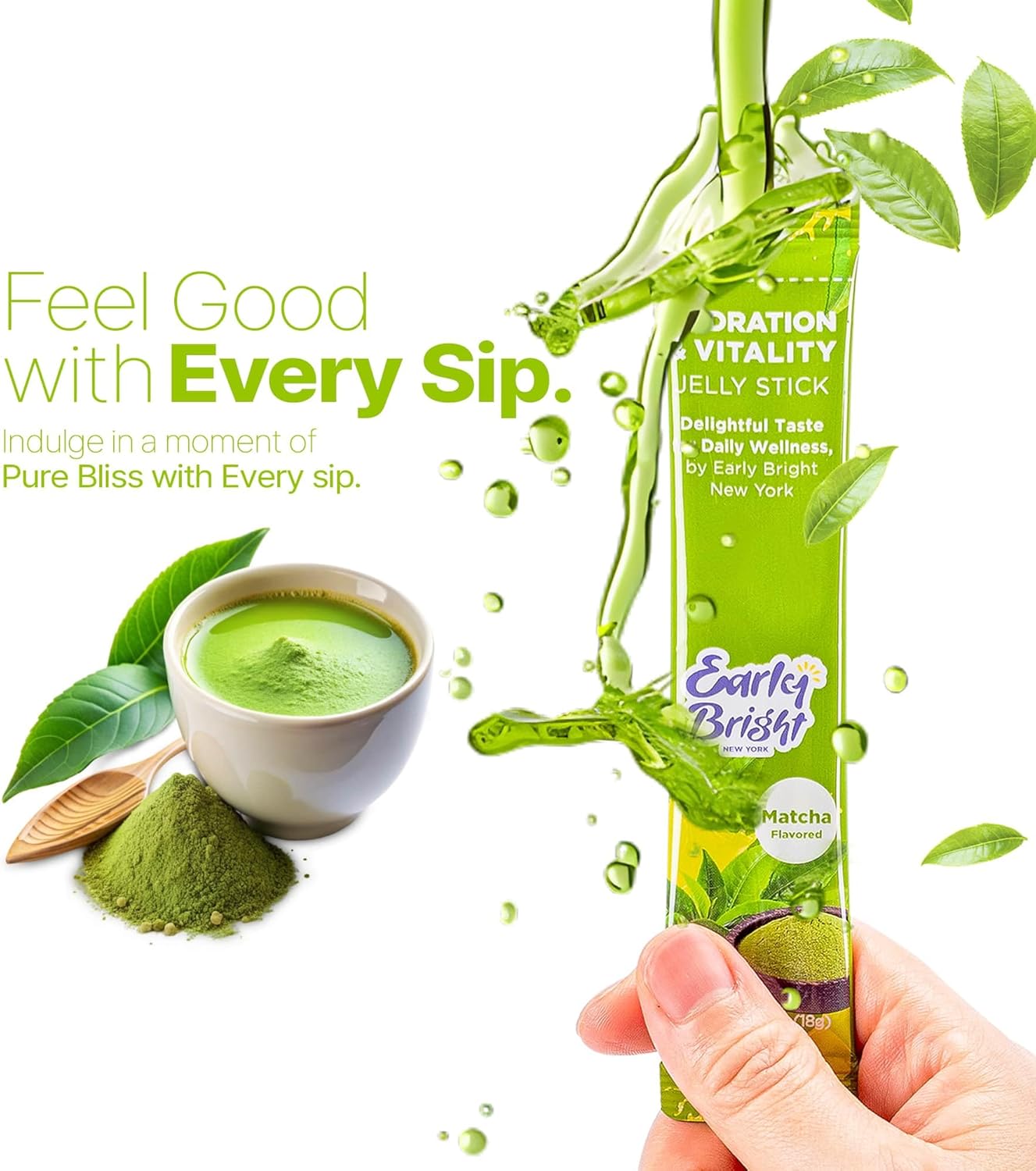 Matcha-Flavored Wellness Jelly Stick - Hydration & Recovery Support for Active Living